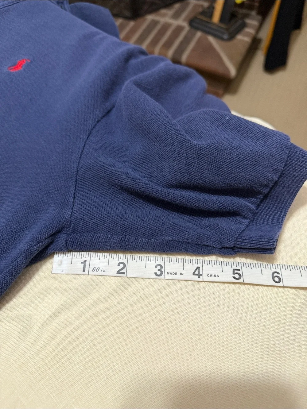 Polo by Ralph Lauren Navy Short Sleeve Polo with Red Pony Embroidery, Size XL
